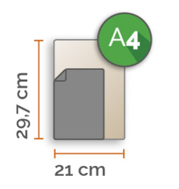 150 X A4 21x29.7cm dubbelzijdig full colour