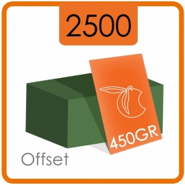 2500 Visitekaartjes - 450gr. - dubbelzijdig full colour met dispersielak