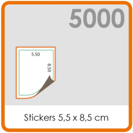 Stickers op rol - Stickers 5,5 x 8,5 cm - 5000 stk.