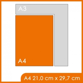 20000X A4 21x29.7cm offset dubbelzijdig full colour 135gr. glans