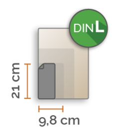 DIN lang Vinyl stickers min. 3 stuks (9,8 cm x 21,0 cm)