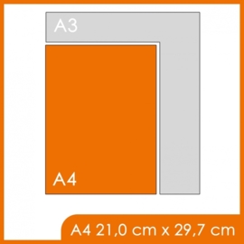 45000 X A4 21x29.7cm offset dubbelzijdig full colour 300gr. mat