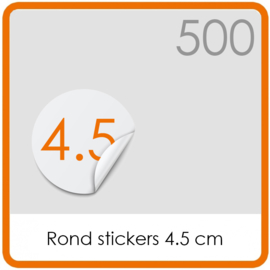 Stickers op rol - rond Stickers 4,5 cm  - 500 stk.