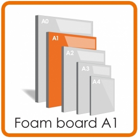 A1 Foamboard -  59.4 x 84.1cm  (5 mm) LET OP: Wij bezorgen geen A1 en A2 Foamboards als gevolg van evt schade door de postverzending. Graag alleen ophalen s.v.p.