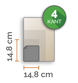 300 X  Vierkant 14.8 x 14.8cm dubbelzijdig full colour