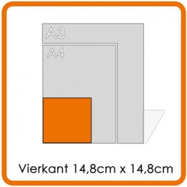 10000X Vierkant 14.8x14.8cm offset dubbelzijdig full colour 170gr. glans