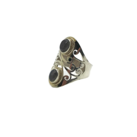 925/000 sterling zilveren ring met geslepen Labradoriet, 18,5 mm/58