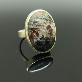 Astrofylliet ring, 17,5 mm/55, 925 zilver