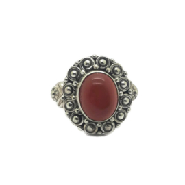 925/000 sterling zilveren ring met geslepen Carneool, 16 mm / 50