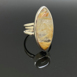 Rutielkwarts ring 17,75 mm/56, 925 zilver