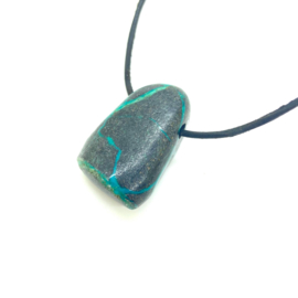 Chrysocolla hanger, doorboord, 11 gram