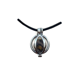 Luipaard Jaspis bol in wisselhanger (silverplated)