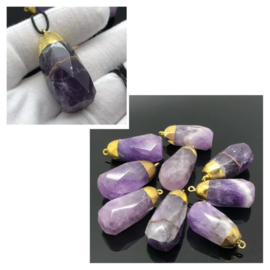 Amethyst/amethist hanger facet geslepen.