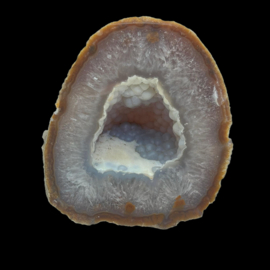 Agaat  open geode met kristallen , 723 gram