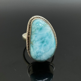 Larimar ring 18,75 mm/59, 925 zilver