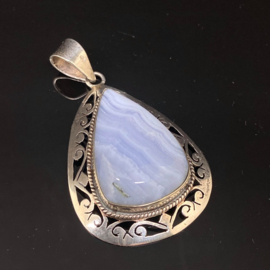 Chalcedoon hanger, 925 zilver XL