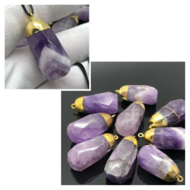 Amethyst/amethist hanger facet geslepen.