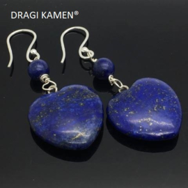 Handgemaakt 925/000 zilveren oorbellen met lapis lazuli.