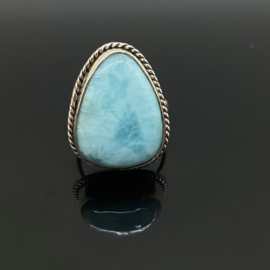 Larimar ring 16 mm/50, 925 zilver