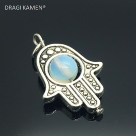 Beschermende Hamsa/Fatima's hanger met Opaline