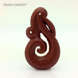 DRAGI KAMEN® - Goudsteen Maori hanger Manaia symbool.