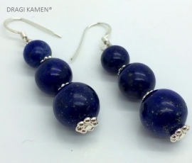  Lapis Lazuli AAA Blue oorbellen aan 925 zilveren oorhaak.