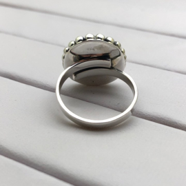 925/000 sterling zilveren ring met geslepen Maansteen, maat verstelbaar