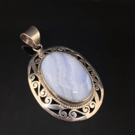 Chalcedoon hanger, 925 zilver XL