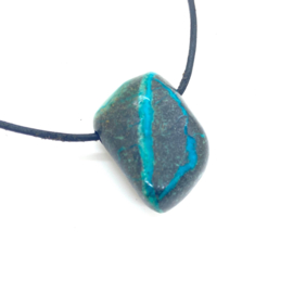 Chrysocolla hanger, doorboord, 11 gram