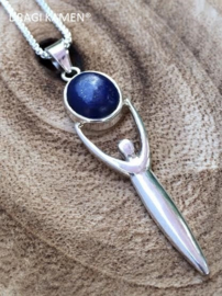 Godin hanger met Lapis Lazuli, 925 zilver