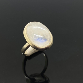 Maansteen ring, 16,75 mm/53, 925 zilver