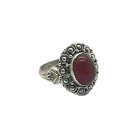 925/000 sterling zilveren ring met geslepen Carneool, 16 mm / 50