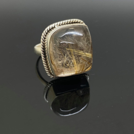 Rutielkwarts ring 17 mm/53, 925 zilver