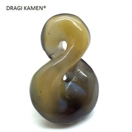 DRAGI KAMEN® - Agaat Maori hanger Double Twist symbool.