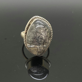 Toermalijnkwarts ring, 16,5 mm/52, 925 zilver