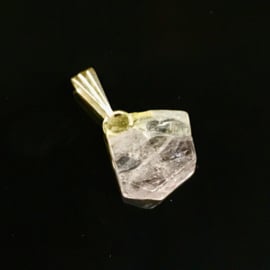 Danburiet kristal hanger, zilveren hangoogje