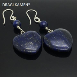 Handgemaakt 925/000 zilveren oorbellen met lapis lazuli.