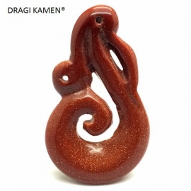 DRAGI KAMEN® - Goudsteen Maori hanger Manaia symbool.