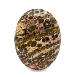 Met de hand geslepen en gepolijst Leopard skin Jaspis cabochon.