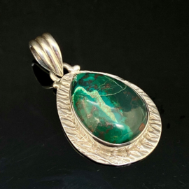 Chrysocolla hanger, 925 zilver