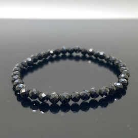 Obsidiaan armband, facet geslepen