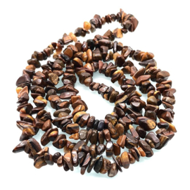 Tijgeroog collier, 90 cm.