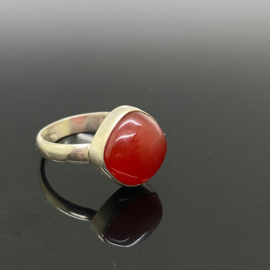 Carneool ring, 18 mm/56, 925 zilver