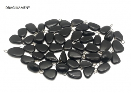 Zwarte Obsidiaan gezondheidshanger met zilveren oog.