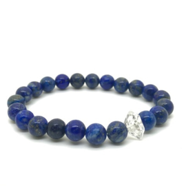 Lapis Lazuli met Herkimer diamant armband, custom made