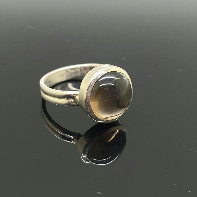 Rookkwarts ring 17,5 mm/55, 925 zilver