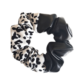 Scrunchie Leather Look Wild |Black