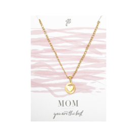 Ketting wenskaart| Mom You are the best (Goud)