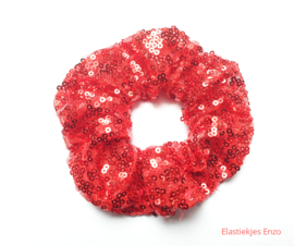 Scrunchie Pailletten Rood