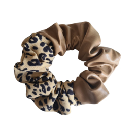 Scrunchie Leather Look Wild |Camel